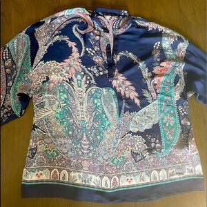 Zara Satin Flowy Paisley blouse
